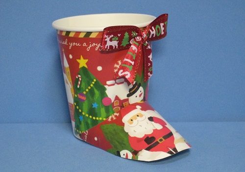 紙コップでクリスマスブーツを作る３ クリスマス工作 もぽにゃのらぼらとり